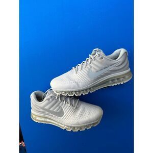 Nike Air Max 2017 Running Shoes White Platinum Grey Shoes 849559-009 Men's 12.5
